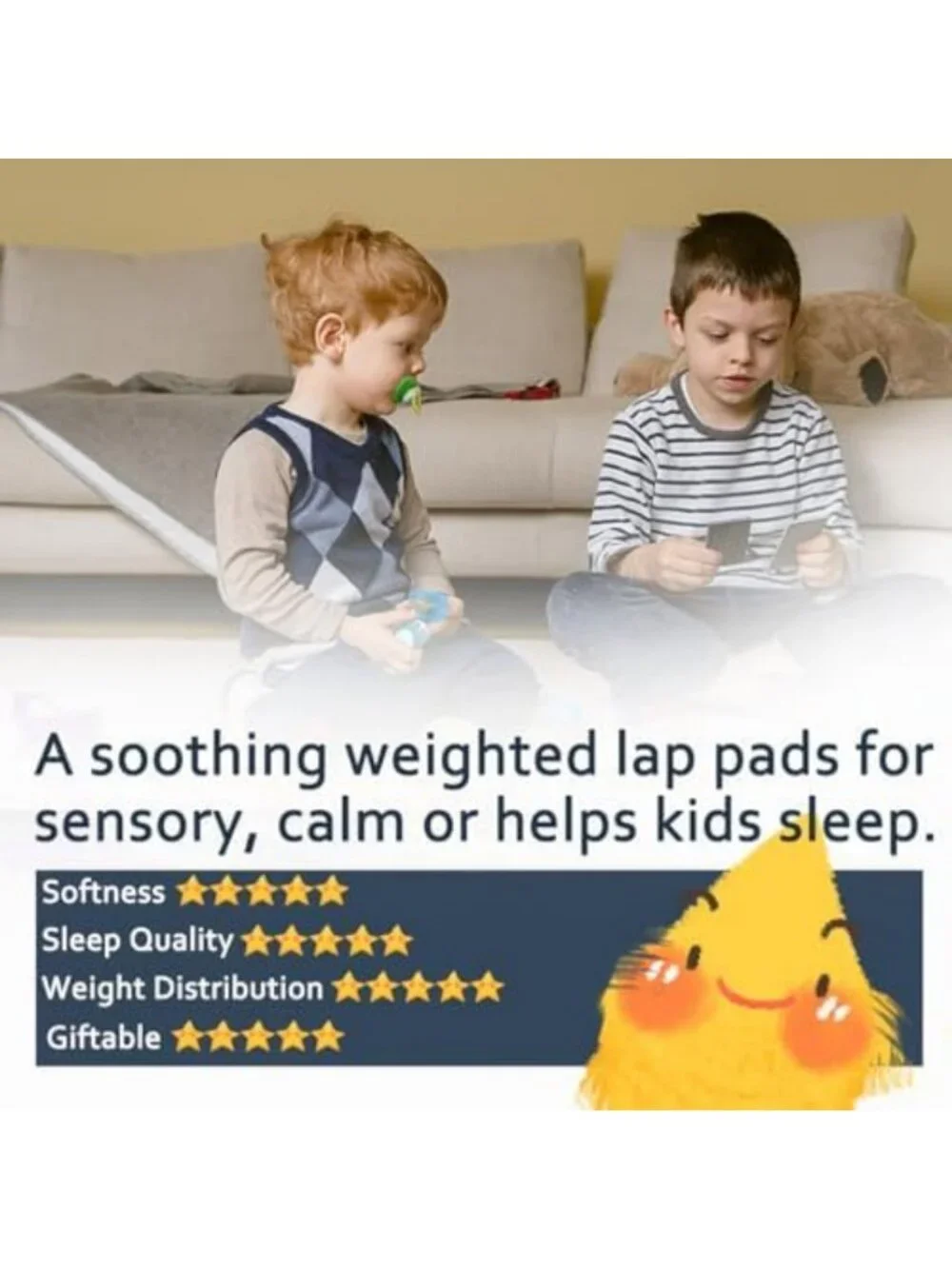 5 lb Mini Weighted Lap Pad for Kids - Blue Dinosaur Sensory Blanket 16